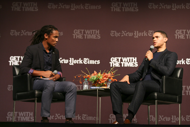 John Eligon interviews Trevor Noah in Cahn, as part of a New York Times discussion series.